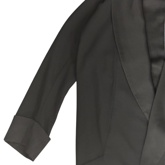 WILFRED - Aritzia Chevalier Blazer Black Silk Blend Open Jacket - Size 0 - Picture 6 of 6